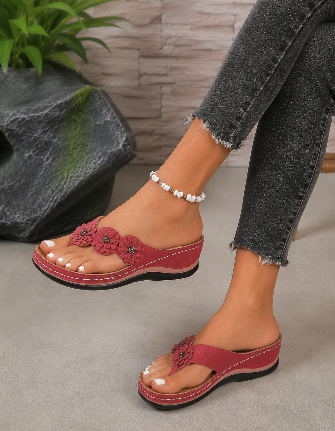 Lunoria | Elegante Bloemen Slippers voor Zomerdagen
