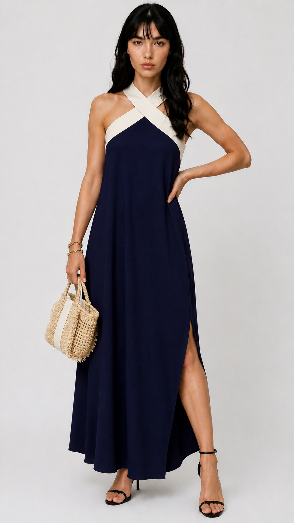 Lunoria | Elegante Casual Jurk met Kruisband