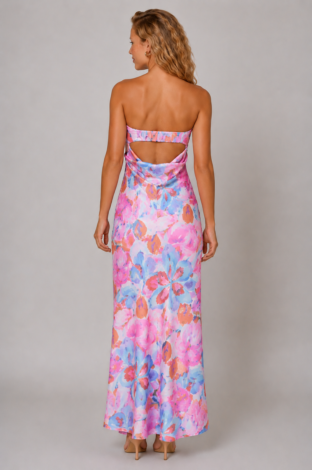 Lunoria | Florale Bandeau Maxijurk met Elegante Pasvorm