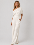 Lunoria | Asymmetrische Jumpsuit met Halve Mouwen