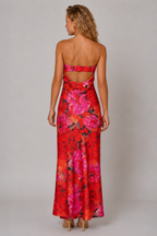 Lunoria | Florale Bandeau Maxijurk met Elegante Pasvorm