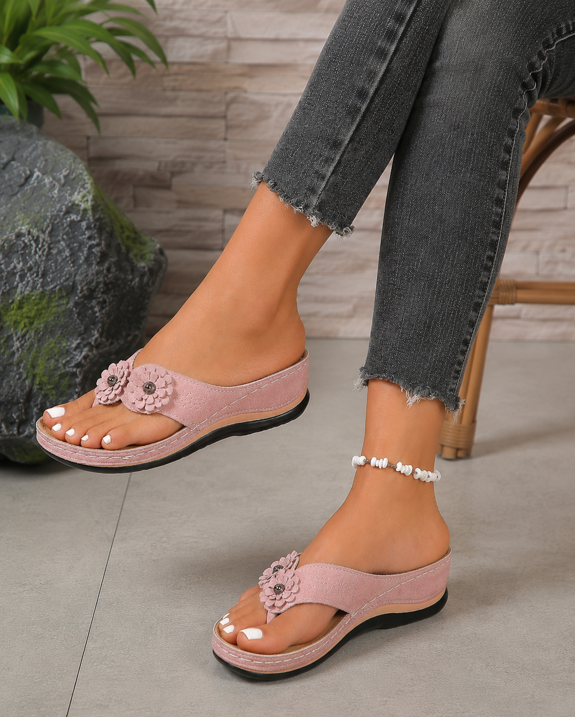 Lunoria | Elegante Bloemen Slippers voor Zomerdagen