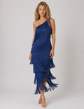 Lunoria | Jurk met Franjes en Halve Mouwen voor een Glamoureuze Look