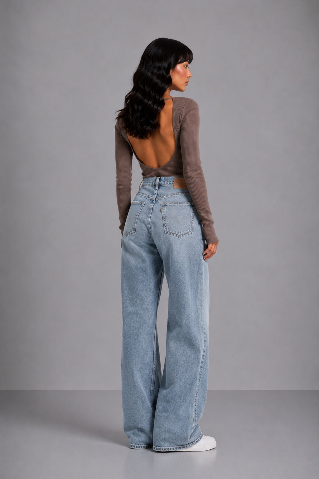 Lunoria | Wijde Jeans met Hoge Taille en Relaxte Pasvorm