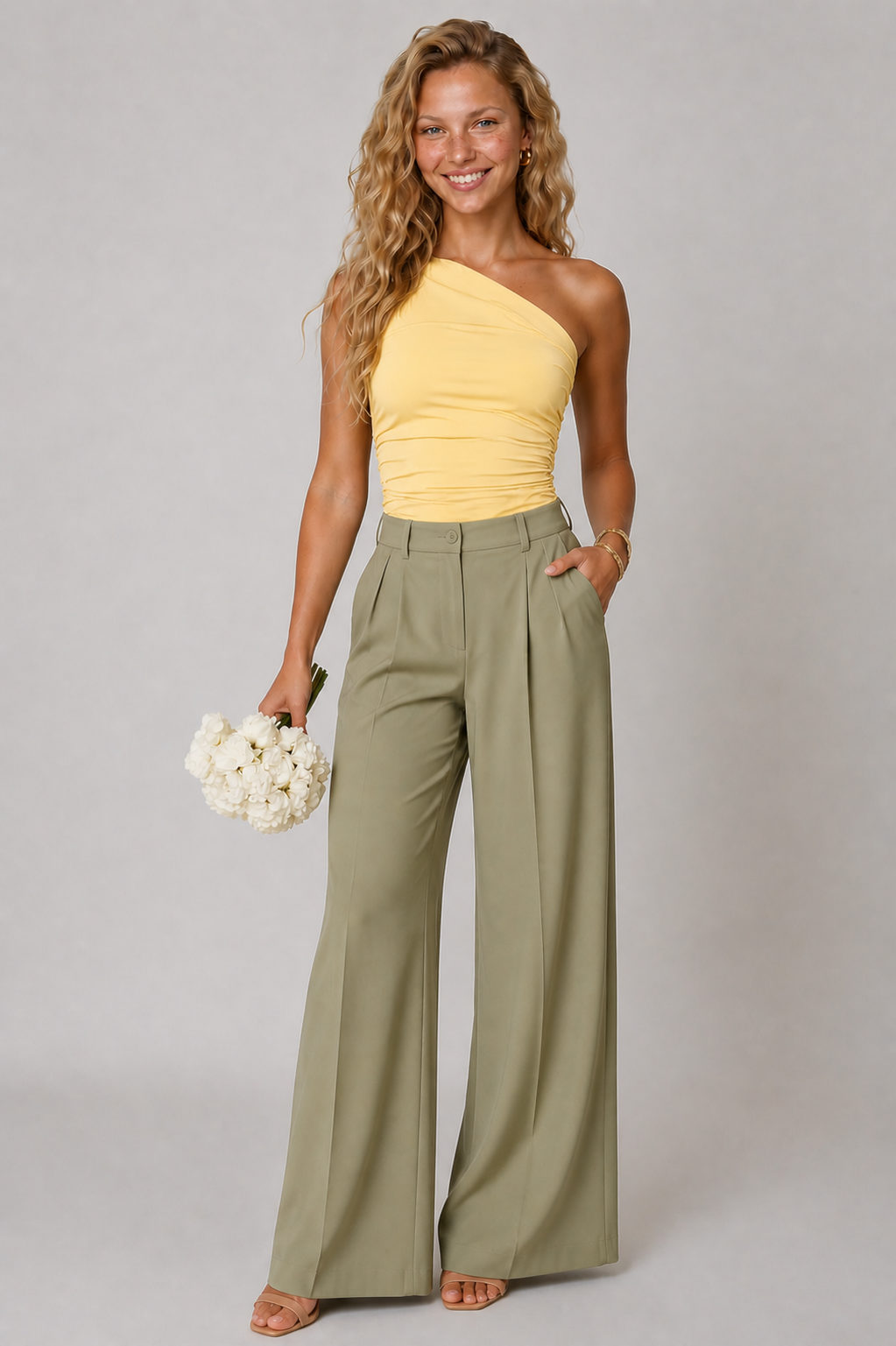 Lunoria | One-Shoulder Top met Drapering in Bordeaux