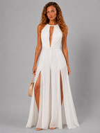 Lunoria | Jumpsuit met V-Hals en Wijde Pijpen voor een Elegante Look