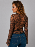 Lunoria | Stijlvolle Luipaardprint Knoop Top