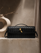 Lunoria | Gevlochten Tas met Luxe Gevlochten Design en Gouden Details