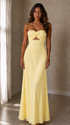 Lunoria | Elegante Off Shoulder Maxi Jurk met Drapering