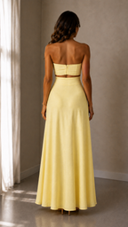 Lunoria | Elegante Off Shoulder Maxi Jurk met Drapering