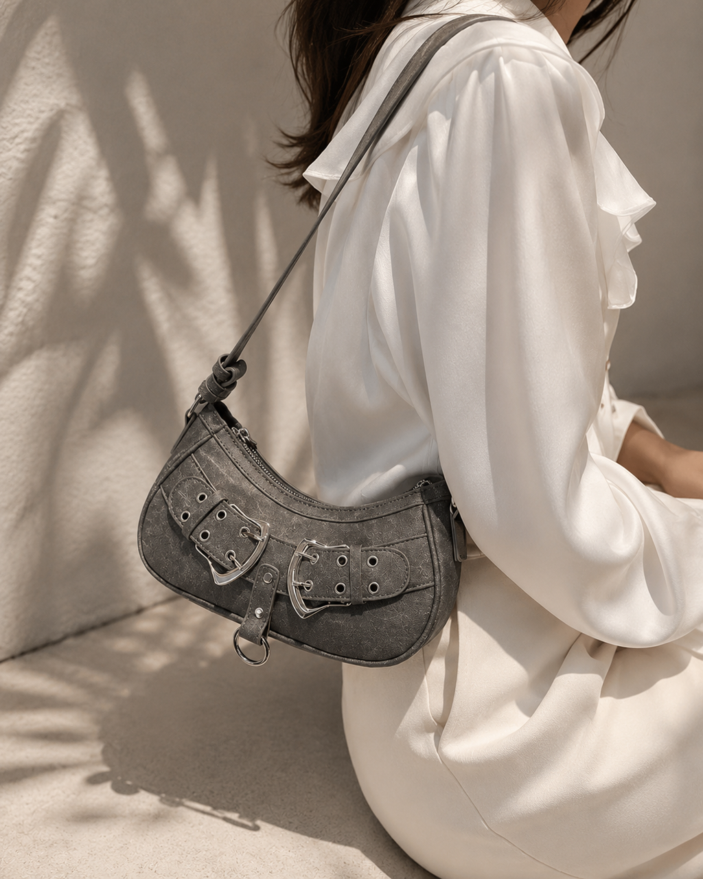 Lunoria | Stoere Vegan Leren Mini Schoudertas met Trendy Design