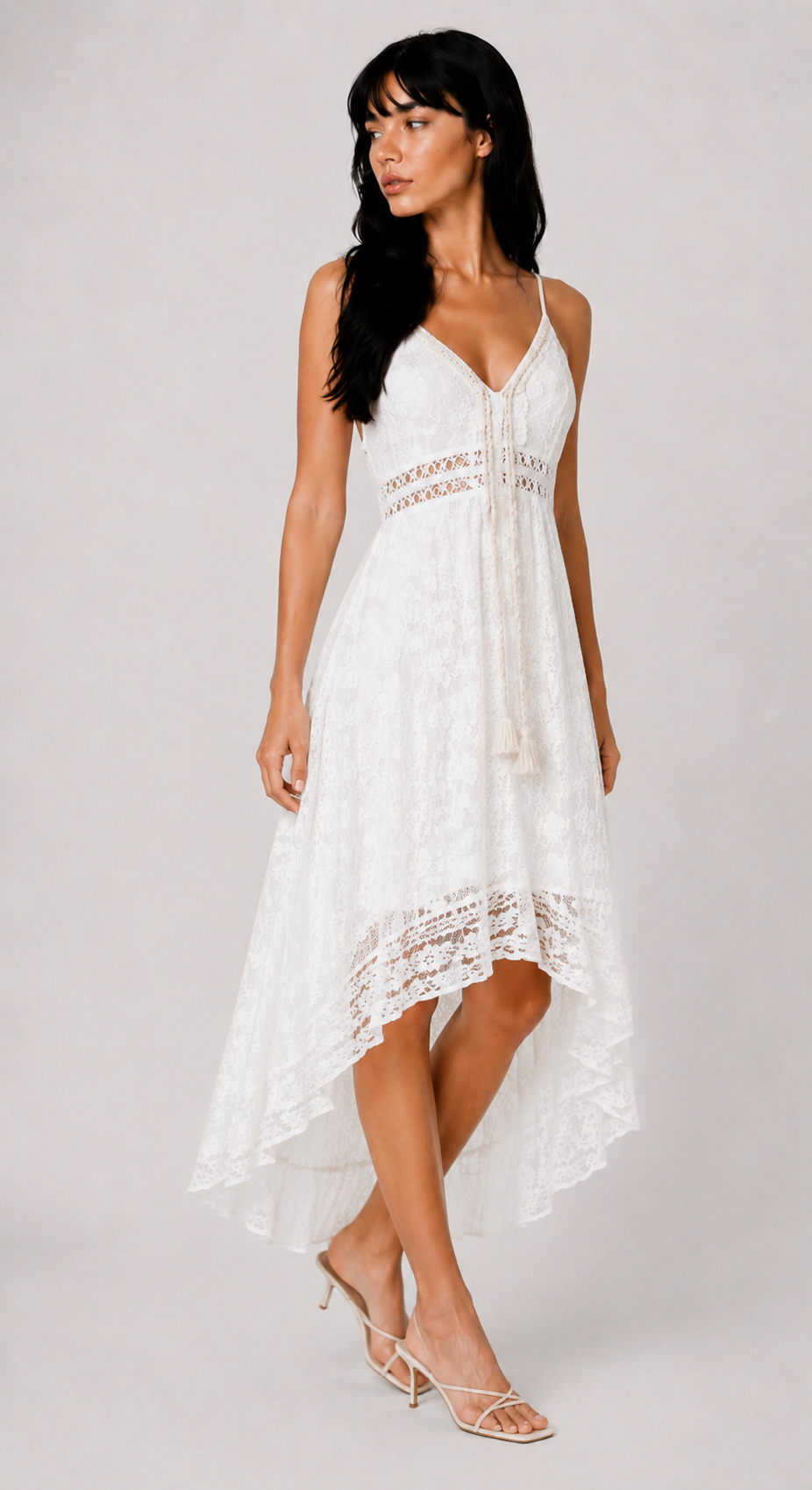 Lunoria | Boho Maxi Jurk met Elegante V-Hals en Luchtige Pasvorm