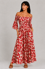 Lunoria | Maxi Jurk met Bloemenprint en Luchtige Pasvorm