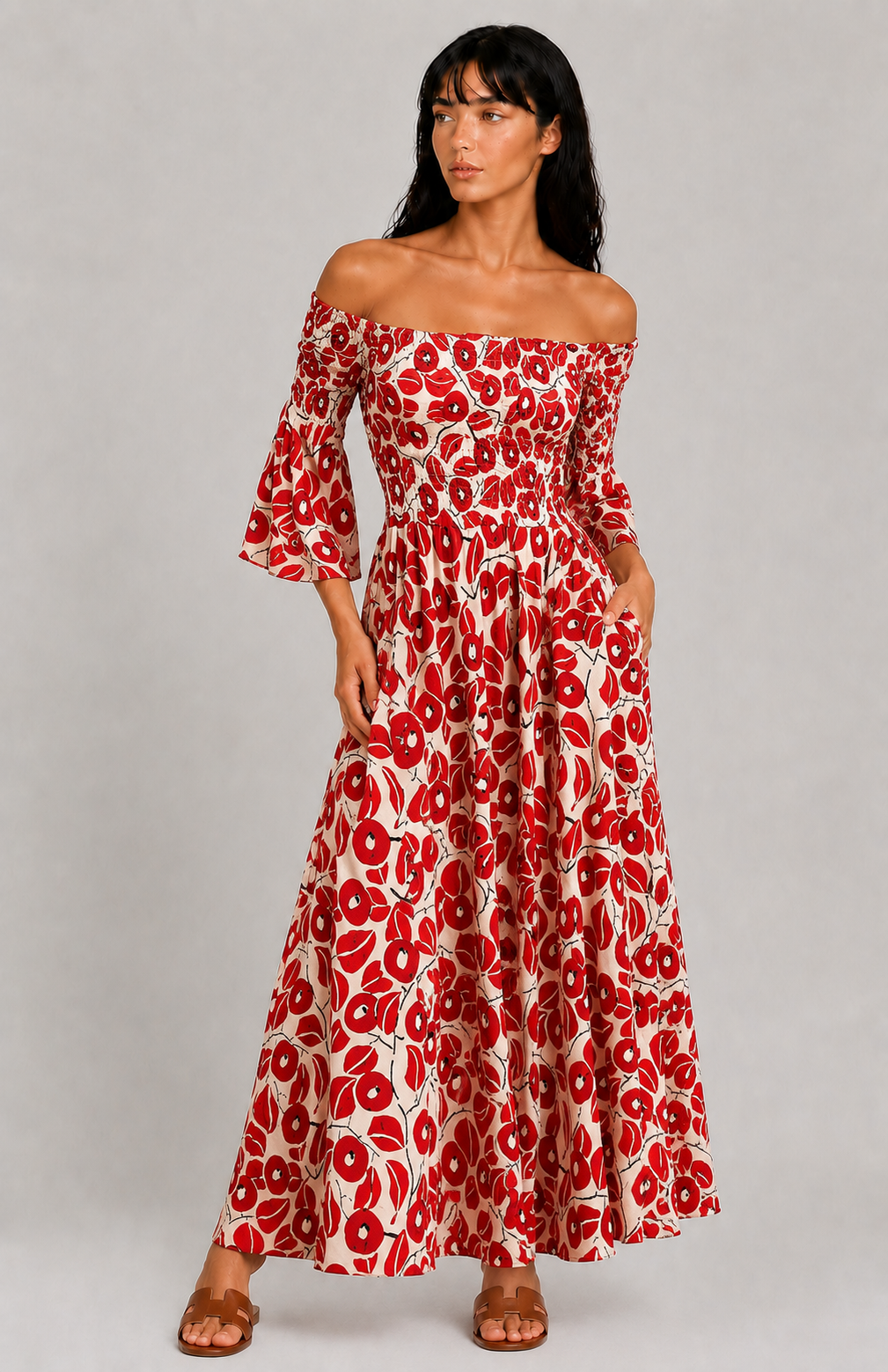Lunoria | Maxi Jurk met Bloemenprint en Luchtige Pasvorm