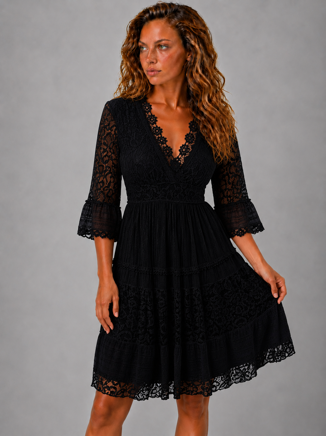 Lunoria | Gehaakte Jurk met Kanten Details en Tijdloze Zomerlook