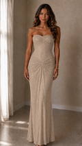 Lunoria | Glamoureuze Transparante Maxi Jurk met Corset Top