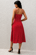 Lunoria | Lange Polka Dot Jurk met Split