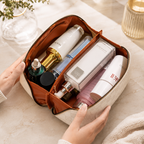 Lunoria | Luxe Make-up Tas met Slimme Indeling en PU-Leer