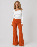 Lunoria | Dames Hoge Taille Flared Broek Retrostijl