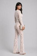 Lunoria | Elegante Jumpsuit met Kanten Details en Wijde Pijpen
