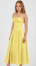 Lunoria | Romantische Maxi Zomerjurk met Bustier en Hartvormige Hals