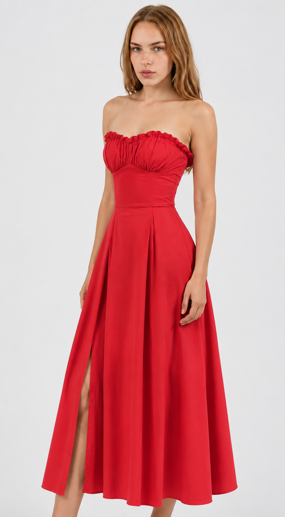 Lunoria | Romantische Maxi Zomerjurk met Bustier en Hartvormige Hals