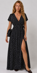 Lunoria | Zomerse Maxi Jurk met Polka Dots en Split