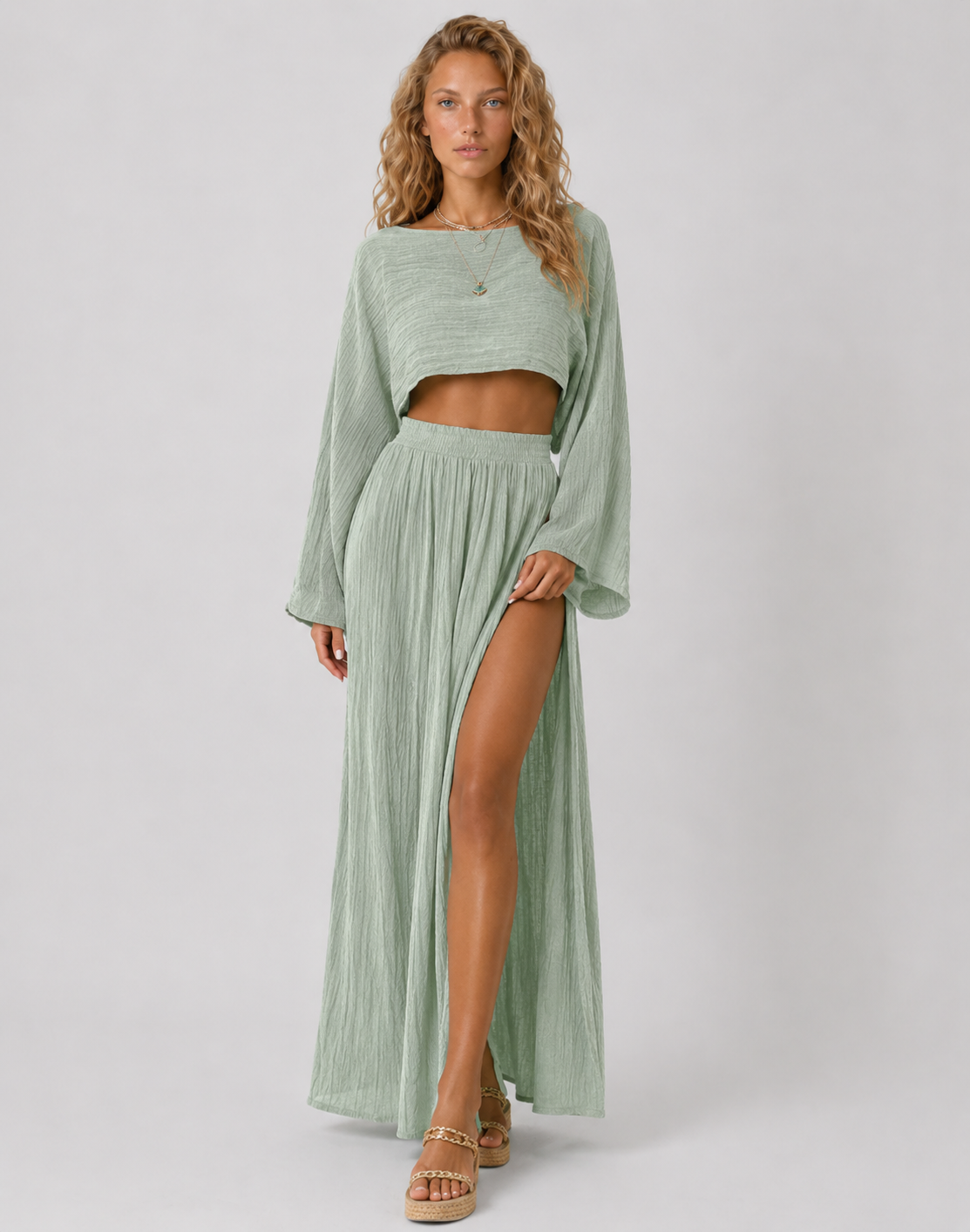 Lunoria | Tweedelige Set met Cropped Top en Lange Rok
