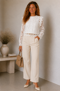 Lunoria | Elegante Kanten Blouse met Transparante Details