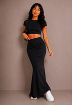 Lunoria | Maxi Rok met Hoge Taille en Flared Pasvorm