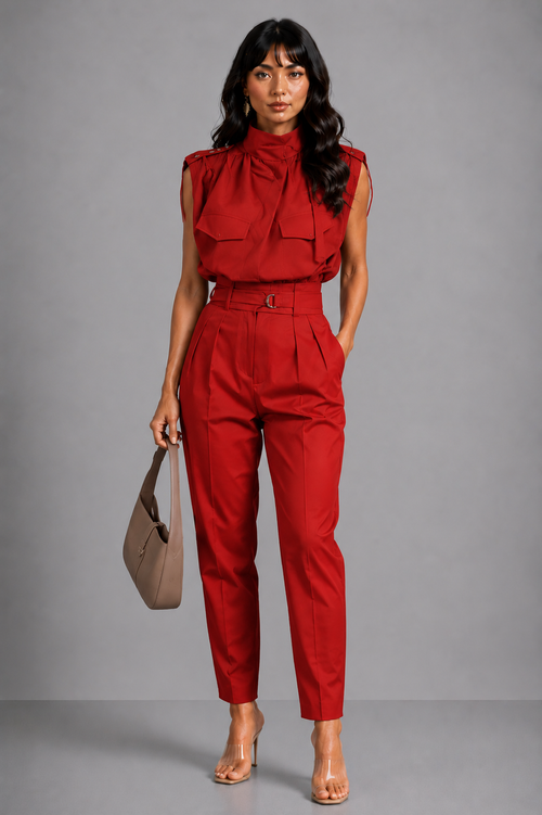 Lunoria | 2-Delige Fashion Set met Tailleceintuur en Elegante Pasvorm