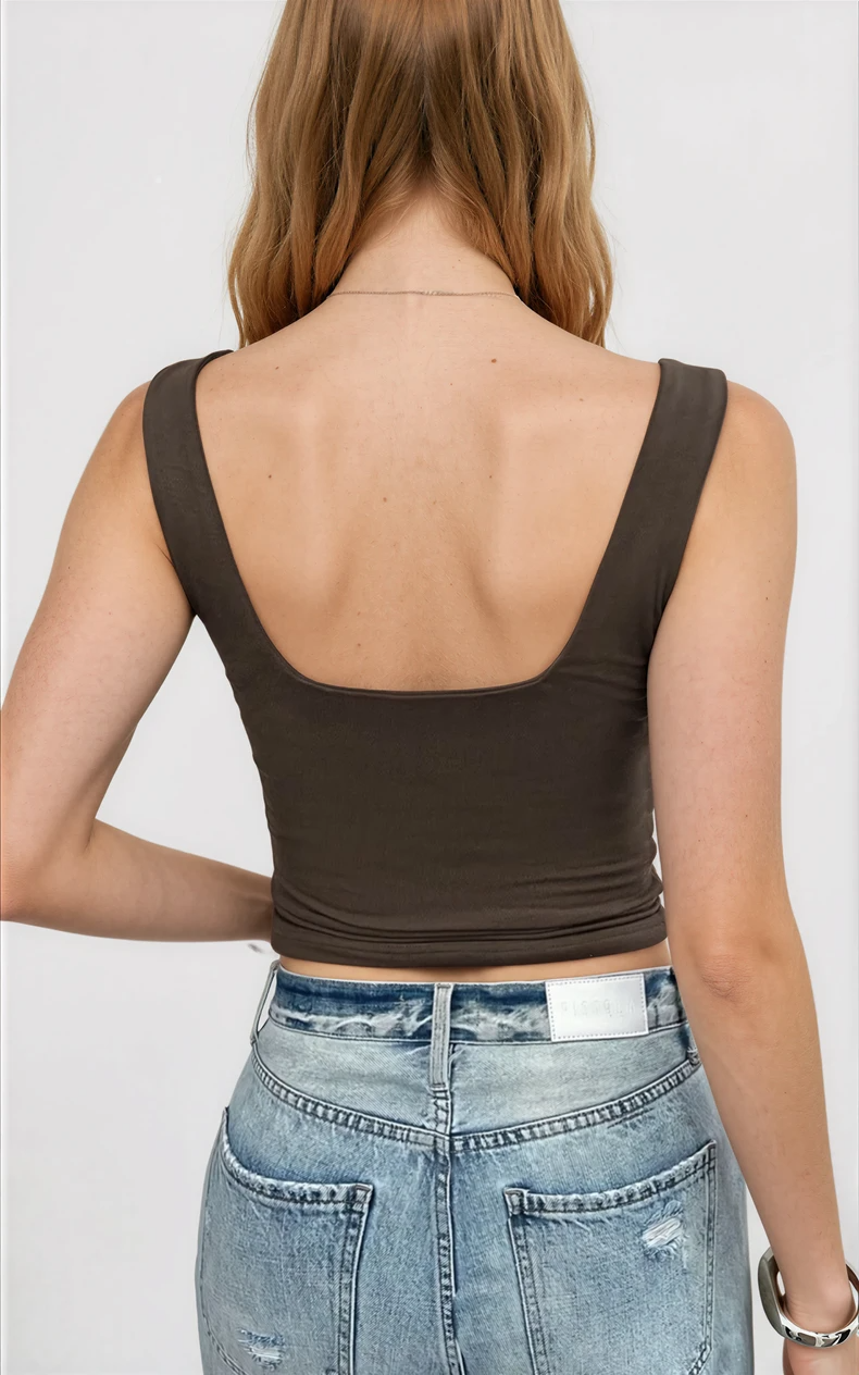 Lunoria | Slim Fit Tanktop met Twist voor Dames