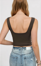 Lunoria | Slim Fit Tanktop met Twist voor Dames